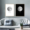 Abstrait noir et blanc lune peintures sur toile impression maison chambre mur photo Art déco