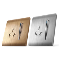 AC 110 ~ 250V 1 Gang 2Way LED Interrupteur mural de contrôle de la lumière avec prise 3 pôles