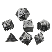 Acier gaufré dés 7 dés Multisided dés jeu de dés polyédrique en métal lourd w / sac