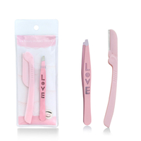 Acier inoxydable Rose Oblique Bouche Sourcils Stylo Clip beauté outils sourcils clip sourcils tondeuse