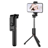 Acier inoxydable Tout-en-un Portable Selfie Stick Bluetooth Télécommande Pliable Trépied pour la diffusion en direct