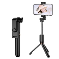 Acier inoxydable Tout-en-un Portable Selfie Stick Bluetooth Télécommande Pliable Trépied pour la diffusion en direct
