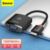 Adaptateur Baseus compatible HDMI vers VGA avec prise Audio 3.5mm/alimentation Micro USB pour commutateur de projecteur