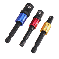 Adaptateur de barre dextension de tournevis noir 3pcs adaptateur de douille de tournevis à tige hexagonale 1/4 pouc