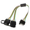 Adaptateur de faisceau de dérivation Splitter 2 voies 4Pin Y-Split pour caméra arrière Porte arrière Barres lumineuses
