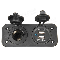 Adaptateur de prise de chargeur USB double 12V-24V 5V 1A + 2.1A pour moto vélo automobile voiture étanche