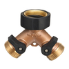 Adaptateur de séparateur de robinet de jardin en laiton à 2 voies avec robinet à tournant sphérique en Y de type fileté