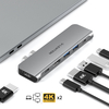 Adaptateur de station daccueil Lention 6 en 1 USB-C Hub avec 1* PD/1*Type-C/2*HDMI/2*USB 3.0