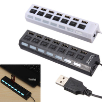 Adaptateur HUB externe USB 2.0 à 7 ports avec interrupteur marche / arrêt