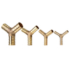 Adaptateur de pagode en laiton,  forme en Y,  3 voies Raccord de tuyaux 6/8 / 10 / 12mm Coupleur de composant pneumatique