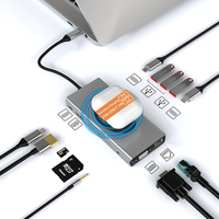 Adaptateur de station daccueil Mechzone 13 en 1 triple affichage USB-C avec chargeur sans fil USB 3.0/USB-C 2.0/10