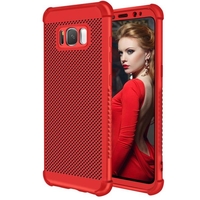 Air Cushion Corners Mesh Heat Dissipation Couverture avant et arrière TPU Case pour Samsung Galaxy S8
