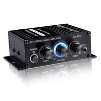 AK270 2 canaux 12V Audio amplificateur de puissance prise en charge AUX LED lumières pour haut-parleurs Mini HIFI amplif