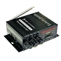 AK370 Amplificateur de puissance HiFi numérique 2 × 20 W Bluetooth 5.0 RCA USB Carte SD Stéréo Home Cinéma Prise en char