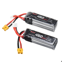 ALIENMODEL HV 11.4V 450mAh 80C 3S Lipo Batterie XT30 Prise pour Drone Quapcopter davion RC