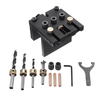 Alliage daluminium 3 En 1 Dowelling Jig 6/8/10 / 15mm Guide de perçage du bois Guide de perçage réglable Kit gabari