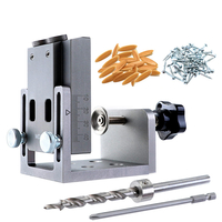Alliage daluminium 9mm Pocket Hole Jig Set Set de trou de perçage de menuiserie Menuiserie Punch Locator Woodworkin