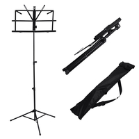 Alliage daluminium pliable guitare Stand Holder musique feuille trépied support hauteur réglable avec sac de transp