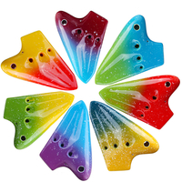 Alto AC Tone Ocarina Flûte en fa ence fumée avec trois tuyaux pour les amateurs de musique