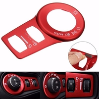 Aluminium rouge brouillard phare bouton interrupteur garniture couverture décor cadre décoration pour Jeep Cherokee 15+