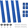 Aluminum Alloy T-Track 400mm Blue with Self Tapping Screws M8 Handles M8/M6 T-Track Sliding Nuts for Woodworking Workben