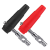 Amass Fiche de connexion banane Bullet 4 mm avec gaine en caoutchouc couleur rouge noir