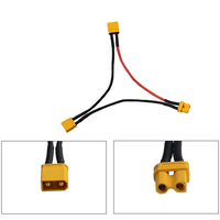 Amass XT30 Series Battery Pack Connector Adapter Cable1 Female to 2 Male 18AWG 10CM Cable for RC Lipo Battery