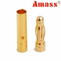 Amasser 3.0mm fiche cuivre banane am-1001b mâle et femelle plaqué or
