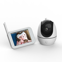 AMB200 4, 5 pouces 720P Moniteur pour bébé 2.4G sans fil PTZ IR Vision nocturne Audio bidirectionnel Rappel de pleurs Dét