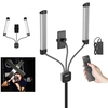 AMBITFUL AL-20 3000K-6000K 40W Double Bras Remplissage LED Lampe Vidéo Longues Bandes Lumineuses avec Écran LCD avec Tél
