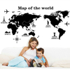 AmovibleAfficheLettreCarteDuMonde 3D Art Décor Vinyle Sticker Mural Salon Bureau Décoratio