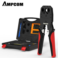 AMPCOM AMPCOM Jeu de pinces pour câbles réseau 8P6P Pinces pour câbles réseau Testeur de tête de cristal Jeu de pinces à
