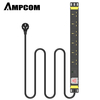 AMPCOM PDU Cabinet Prise de courant 6 bits 10A Commutateur + Clignotant Protection Trou polyvalent 3 mètres