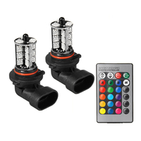 Ampoule antibrouillard de phare de voiture multicolore RGBW H7 H11 9005 9006 avec télécommande 24 touches 12 V