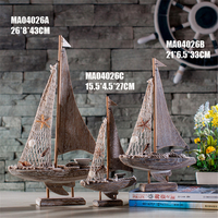 Américain voilier ornement ensemble bateau de pêche décor à la maison cadeau résine décorations 3 tailles