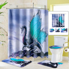 Ancien dragon rideaux de douche tapis de bain piédestal tapis couvercle couvercle tapis de toilette