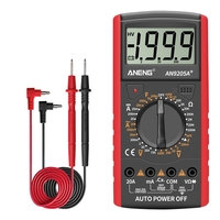 ANENG AN9205A + multimètre numérique résistance Diode testeur de continuité AC / DC tension courant mètre rouge