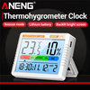 ANENG AP01 Thermohygrometer Clock with Backlit LCD Display Real-Time Temperature and Humidity Monitor Built-in Alarm and