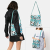 Angel Kiss femmes PU cuir multicolore impression étanche multi-poches anti-vol sac à bandoulière sac à bandoulière