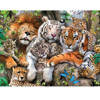 Animal Lion Tiger Guépard DIY 5D Diamant Peintures Outil Broderie Point De Croix Décor