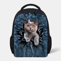 Animal unisexe créatif dessin animé 3D mignon chat décontracté extérieur petit sac à dos cartable