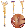 Anneau de ventre Bowknot élégant gland strass anneau de piercing au ventre pour femmes