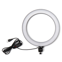 Anneau vidéo USB 26cm 5500K avec pince de téléphone pour adaptateur de tête de trépied pour Youtube Tiktok Live Streamin