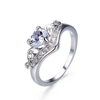 Anneaux de couronne de coeur de pêche géométrique Vintage anneaux de strass de gemme creuse bijoux Chic