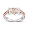 Anneaux de platine creuse incrusté de zircon spécial Infinity Bague de croix de coeur noeud noué pour les femmes