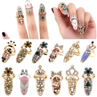 Anneaux en cristal de style unique anneaux à ongles bagues darticulation chic nouveaux bijoux de mode pour les femm