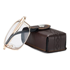 Anti Blue Light Multifocal Reading Glasses,  Portable Foldable Presbyopic Glasses for Both Near Far Distances,  Gold Frame