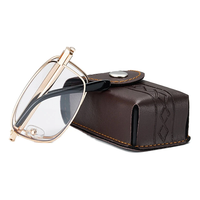 Anti Blue Light Multifocal Reading Glasses,  Portable Foldable Presbyopic Glasses for Both Near Far Distances,  Gold Frame