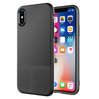 Anti-empreintes digitales en cuir motif Soft TPU Housse de protection pour iPhone X