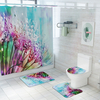 Antidérapant dessin animé fleur impression salle de bain rideau de douche tapis de couverture de toilette tapis de salle